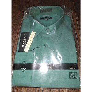 New Large 16.5 34/35 Marquis Signature Modern Fit Long Sleeve Button Dress Shirt